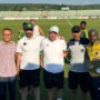 Staff Photo with Ismet Munishi and FC Dukagjini President Fabian Veseli